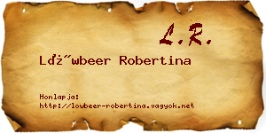 Löwbeer Robertina névjegykártya
